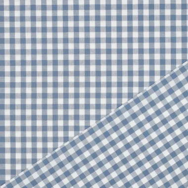 -Katoenen stof - boerenbont ruit (0,8 cm) - blauw - 3087-047 - Katoenen stof - boerenbont ruit (0,8 cm) - blauw - 3087-047
