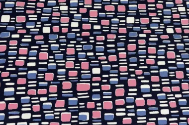-Polyamide stof - travel - fantasie - blauw/roze - JT343 - Polyamide stof - travel - fantasie - blauw/roze - JT343