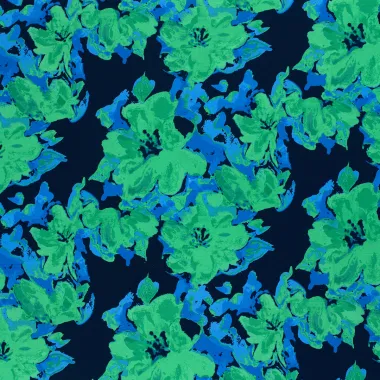 -Tricot stof - bloemen - donkerblauw - 21098-008 - Tricot stof - bloemen - donkerblauw - 21098-008