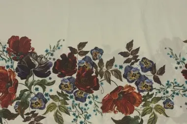 -Paneel stof - katoen - bloemen - ecru/multi - JT328 - Paneel stof - katoen - bloemen - ecru/multi - JT328