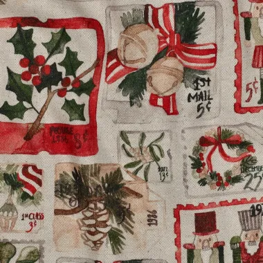 -Kerststof - canvas linnenlook - digitaal kerstmis - naturel - 1974-002 - Kerststof - canvas linnenlook - digitaal kerstmis - naturel - 1974-002