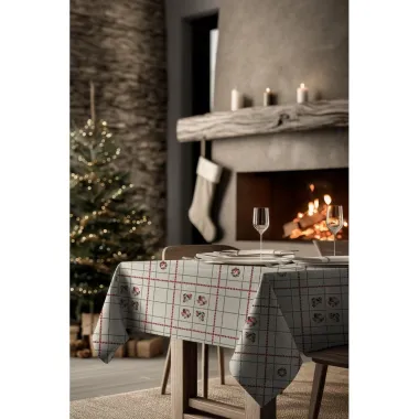 -Canvas stof - linnenlook - kerstmis - naturel - 1974-022 - Canvas stof - linnenlook - kerstmis - naturel - 1974-022