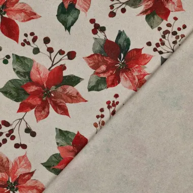 -Canvas – Leinenoptik – Weihnachtssterne – naturfarben – 1974-032 - Canvas – Leinenoptik – Weihnachtssterne – naturfarben – 1974-032