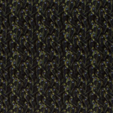 -Texture stof - pauwenveren - zwart multi - 20843-069 - Texture stof - pauwenveren - zwart multi - 20843-069