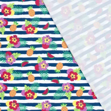 -Rekbare stof - swimwear - bloemetjes, fruit & strepen - multi - 21674-005 - Rekbare stof - swimwear - bloemetjes, fruit & strepen - multi - 21674-005