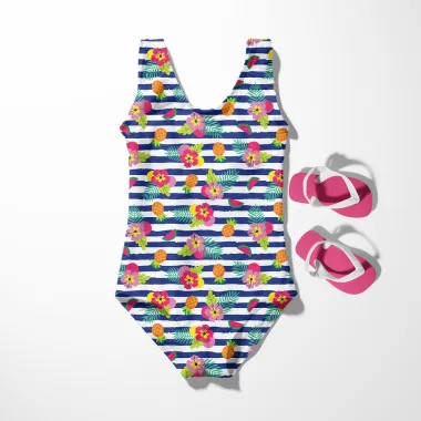 -Rekbare stof - swimwear - bloemetjes, fruit & strepen - multi - 21674-005 - Rekbare stof - swimwear - bloemetjes, fruit & strepen - multi - 21674-005