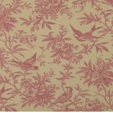 -Katoenen stof - poplin - vogels & bloemen - oudroze - 60690-014 - Katoenen stof - poplin - vogels & bloemen - oudroze - 60690-014