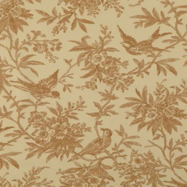 -Katoenen stof - poplin - vogels & bloemen - beige - 60690-052 - Katoenen stof - poplin - vogels & bloemen - beige - 60690-052