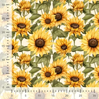 -Tricot stof - digitaal zonnebloemen - geel - S10025-830 - Tricot stof - digitaal zonnebloemen - geel - S10025-830