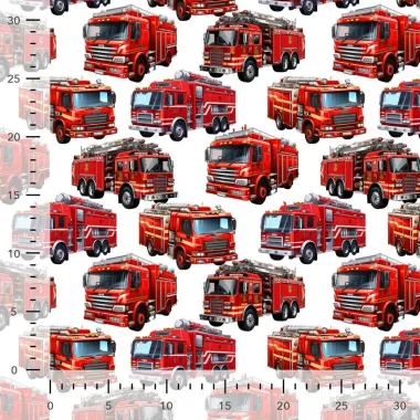 -Tricot stof - digitaal brandweerwagens- wit - S10037-500 - Tricot stof - digitaal brandweerwagens- wit - S10037-500