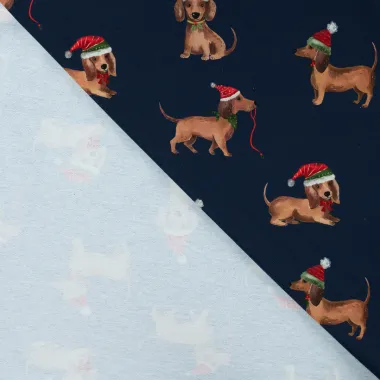 -Kerststof - French Terry - honden - denimblauw - CR7012-960 - Kerststof - French Terry - honden - denimblauw - CR7012-960