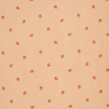 -Mousseline stof - aardbeien - 25349-014 - Mousseline stof - aardbeien - 25349-014