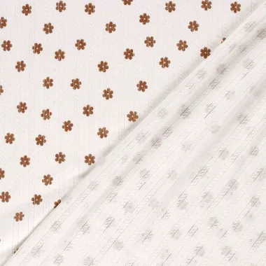 -Tricot stof - ajour - bloemetjes - gebroken wit - 26633-051 - Tricot stof - ajour - bloemetjes - gebroken wit - 26633-051