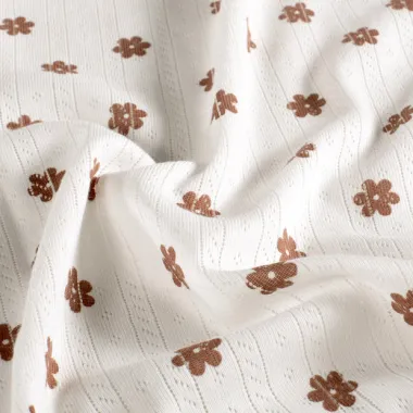 -Tricot stof - ajour - bloemetjes - gebroken wit - 26633-051 - Tricot stof - ajour - bloemetjes - gebroken wit - 26633-051