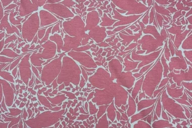 -Tricot stof - bloemen - roze - JT848 - Tricot stof - bloemen - roze - JT848