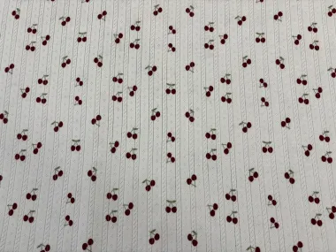 -Tricot stof - ajour - kersen - gebroken wit - 26632-051 - Tricot stof - ajour - kersen - gebroken wit - 26632-051