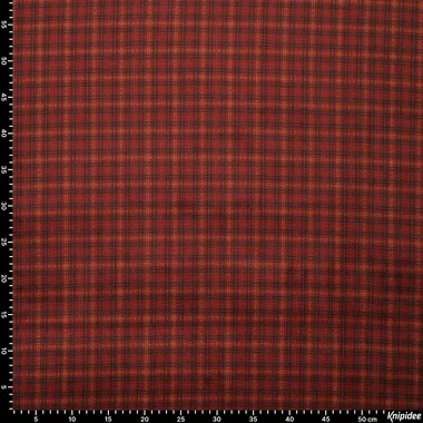 -Ribcord stof - corduroy - stretch - digitaal checks - rood - 23031-405 - Ribcord stof - corduroy - stretch - digitaal checks - rood - 23031-405
