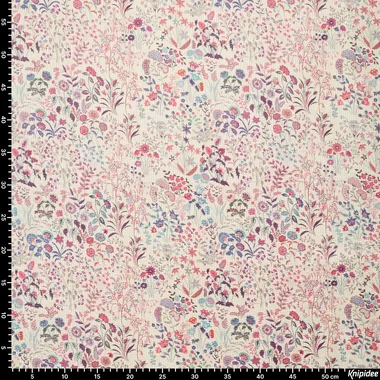 -Ribcord stof - corduroy - bubble - stretch - bloemetjes - beige - 23095-178 - Ribcord stof - corduroy - bubble - stretch - bloemetjes - beige - 23095-178