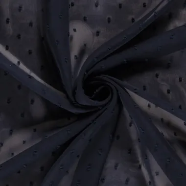 -Voile stof - dobby - donkerblauw - 23249-008 - Voile stof - dobby - donkerblauw - 23249-008