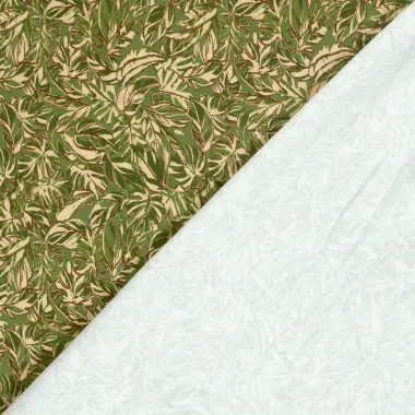 -Tricot stof - French Terry - bladeren - groen - 24522-027 - Tricot stof - French Terry - bladeren - groen - 24522-027