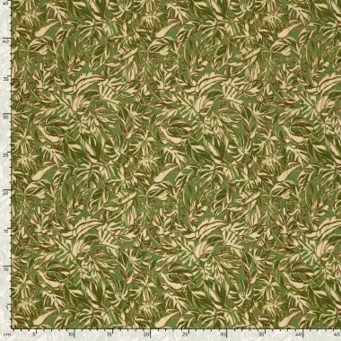 -Tricot stof - French Terry - bladeren - groen - 24522-027 - Tricot stof - French Terry - bladeren - groen - 24522-027