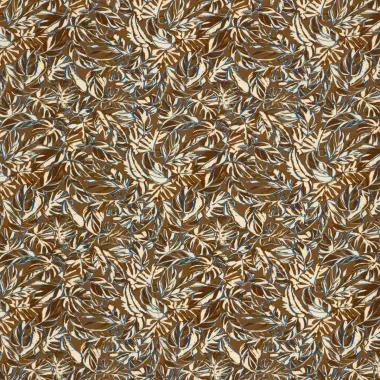 -Tricot stof - French Terry - bladeren - bruin - 24522-055 - Tricot stof - French Terry - bladeren - bruin - 24522-055