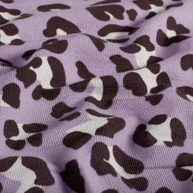 -Tricot stof - terry crêpe - dierenprint - lila - 25511-143 - Tricot stof - terry crêpe - dierenprint - lila - 25511-143