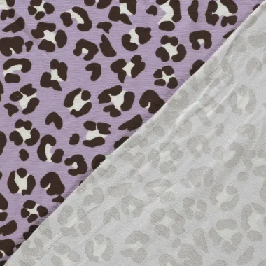 -Tricot stof - terry crêpe - dierenprint - lila - 25511-143 - Tricot stof - terry crêpe - dierenprint - lila - 25511-143