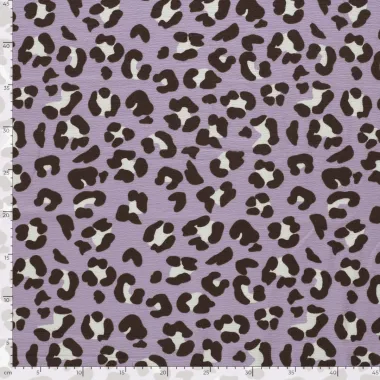 -Tricot stof - terry crêpe - dierenprint - lila - 25511-143 - Tricot stof - terry crêpe - dierenprint - lila - 25511-143