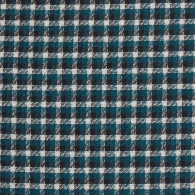 -Geruite stof - jacquard - brushed - petrol - 26075-024 - Geruite stof - jacquard - brushed - petrol - 26075-024