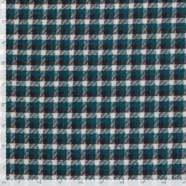 -Geruite stof - jacquard - brushed - petrol - 26075-024 - Geruite stof - jacquard - brushed - petrol - 26075-024