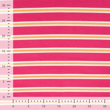 -Tricot stof - French Terry - strepen - fuchsia - K20144-170 - Tricot stof - French Terry - strepen - fuchsia - K20144-170