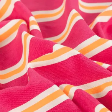 -Tricot stof - French Terry - strepen - fuchsia - K20144-170 - Tricot stof - French Terry - strepen - fuchsia - K20144-170