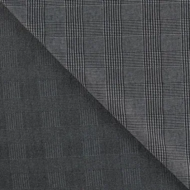 -Geruite stof - jacquard - prince de galles - zwart - Q22903-690 - Geruite stof - jacquard - prince de galles - zwart - Q22903-690