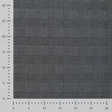 -Geruite stof - jacquard - prince de galles - zwart - Q22903-690 - Geruite stof - jacquard - prince de galles - zwart - Q22903-690