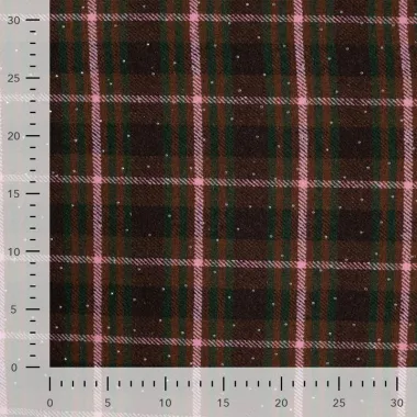 -Geruite stof - jacquard - strass steentjes - bruin - Q22923-560 - Geruite stof - jacquard - strass steentjes - bruin - Q22923-560