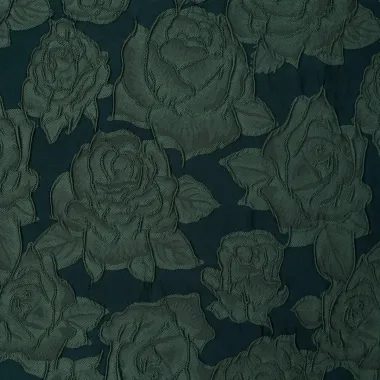 -Polyester stof - jacquard - rozen - groen - Q22977-940 - Polyester stof - jacquard - rozen - groen - Q22977-940