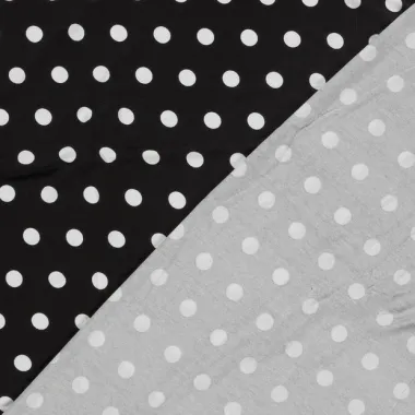 -Tricot stof - viscose vortex - stippen - zwart wit - 26025-069 - Tricot stof - viscose vortex - stippen - zwart wit - 26025-069