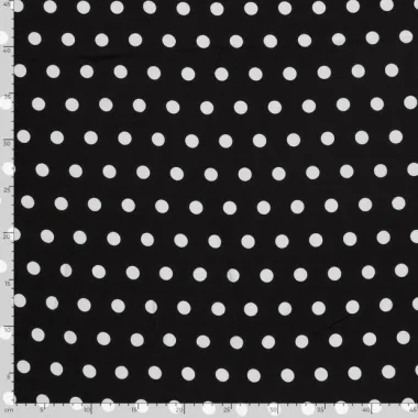 -Tricot stof - viscose vortex - stippen - zwart wit - 26025-069 - Tricot stof - viscose vortex - stippen - zwart wit - 26025-069