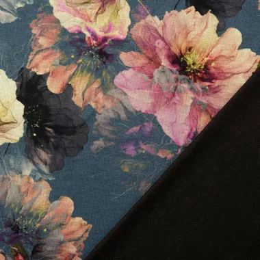 -Tricot stof - digitaal bloemen - blauw - 60639-006 - Tricot stof - digitaal bloemen - blauw - 60639-006