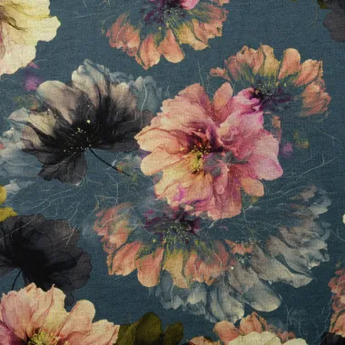-Tricot stof - digitaal bloemen - blauw - 60639-006 - Tricot stof - digitaal bloemen - blauw - 60639-006