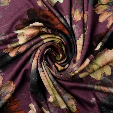 -Tricot stof - digitaal bloemen - mauve - 60639-247 - Tricot stof - digitaal bloemen - mauve - 60639-247