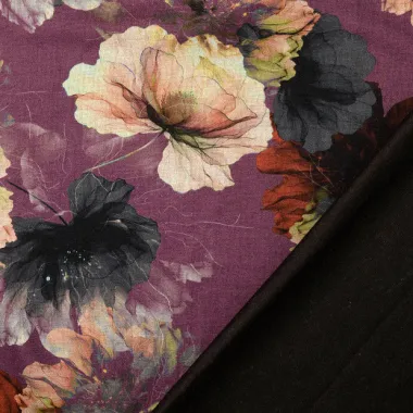 -Tricot stof - digitaal bloemen - mauve - 60639-247 - Tricot stof - digitaal bloemen - mauve - 60639-247