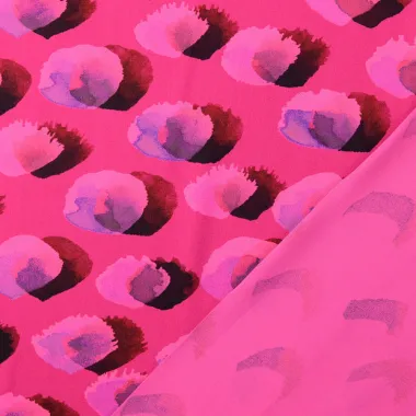 -Viscose stof - satijn - digitaal stippen - roze - 60250-012 - Viscose stof - satijn - digitaal stippen - roze - 60250-012