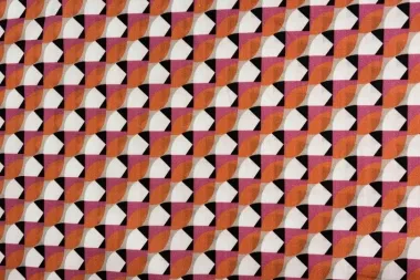 -Viscose stof - retro - oranje - JT812 - Viscose stof - retro - oranje - JT812