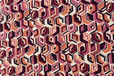 -Viscose stof - retro - multi - JT825 - Viscose stof - retro - multi - JT825