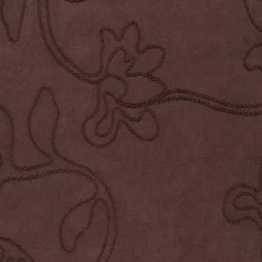 -Embroidery stof - scuba suede - bloemen - donkerbruin - 23211-100 - Embroidery stof - scuba suede - bloemen - donkerbruin - 23211-100