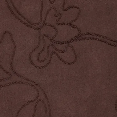-Embroidery stof - scuba suede - bloemen - donkerbruin - 23211-100 - Embroidery stof - scuba suede - bloemen - donkerbruin - 23211-100