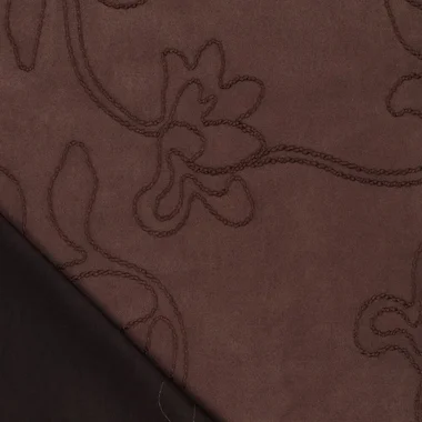 -Embroidery stof - scuba suede - bloemen - donkerbruin - 23211-100 - Embroidery stof - scuba suede - bloemen - donkerbruin - 23211-100
