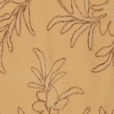 -Embroidery stof - chenille embroidery - wooly touch - bladeren - naturel - 23212-170 - Embroidery stof - chenille embroidery - wooly touch - bladeren - naturel - 23212-170